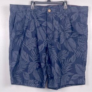 Caribbean 100% Cotton Men's Blue Floral Print Shorts Size 42; Tropical, Travel